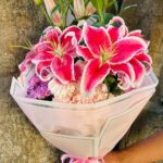 Ramos con Lirios y Hortensias de vivero