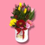 Box de tulipanes y gerberas