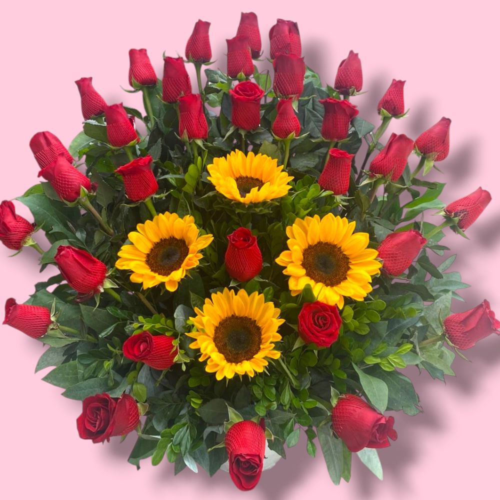 Rosas y Girasoles